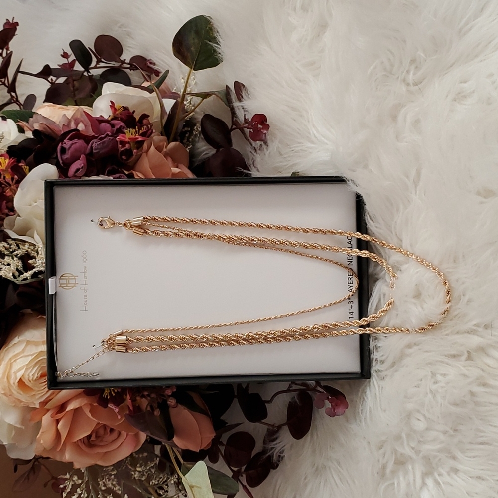 NWT House of Harlow 1960 3 layer necklace